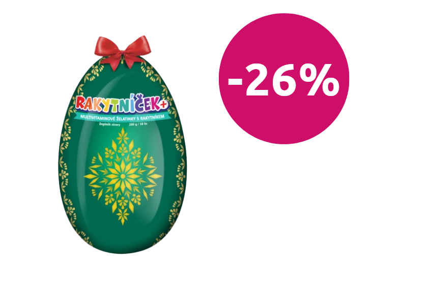 TEREZIA Rakytníček+ multivitamínové želatínky veľkonočné vajce tyrkysové 50 ks