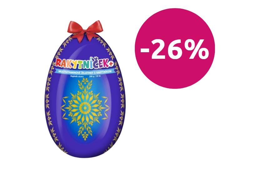 TEREZIA Rakytníček+ multivitamínové želatínky veľkonočné vajce modré 50 ks
